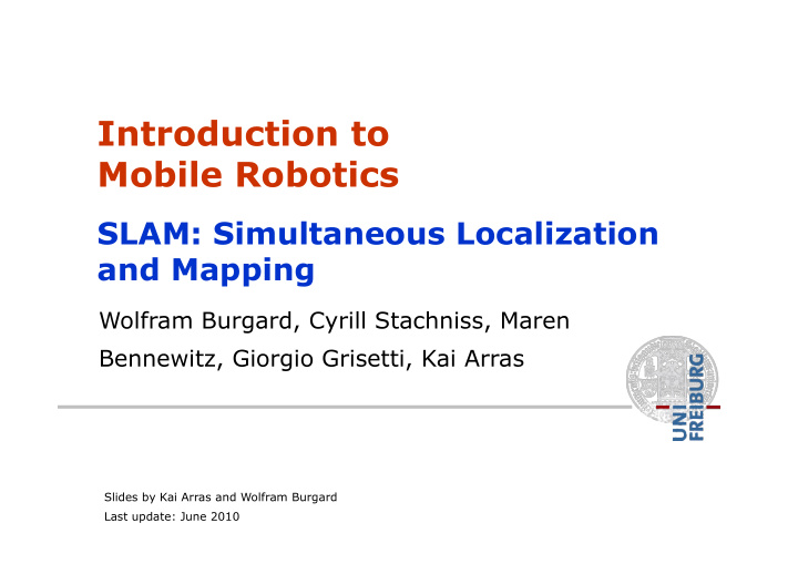 introduction to mobile robotics