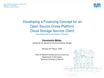 Developing a Financing Concept for an  Open Source Cross-Platform  Cloud Storage Service Client