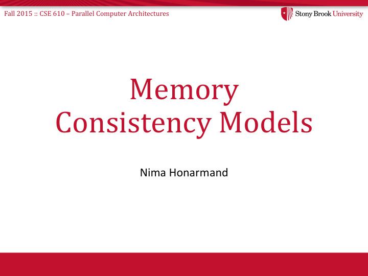 memory consistency models