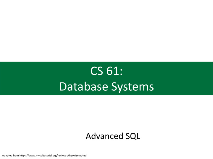 cs 61 database systems