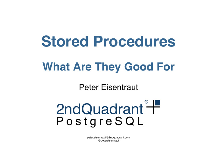 stored procedures