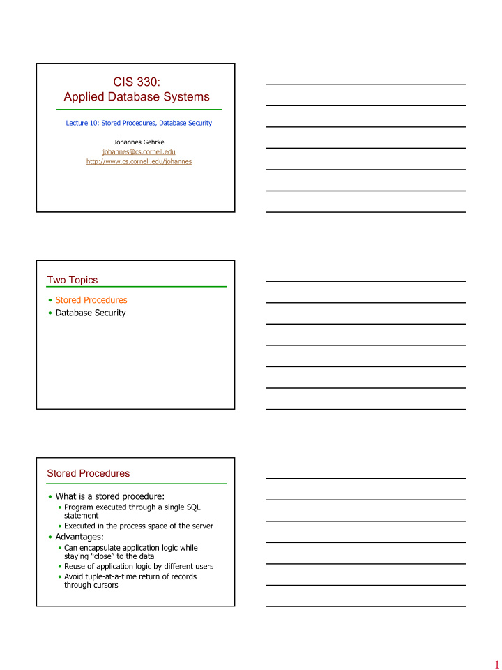 cis 330 applied database systems