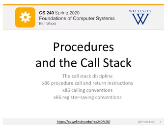 CS 251 Fall 2019 CS 240 Spring 2020  Principles of Programming Languages  Foundations of