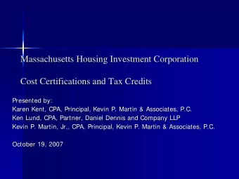 Massachusetts Housing Investment Corporation  Massachusetts Housing Investment Corporation  Cost