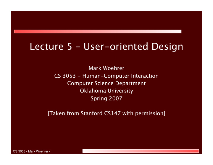lecture 5 user oriented design