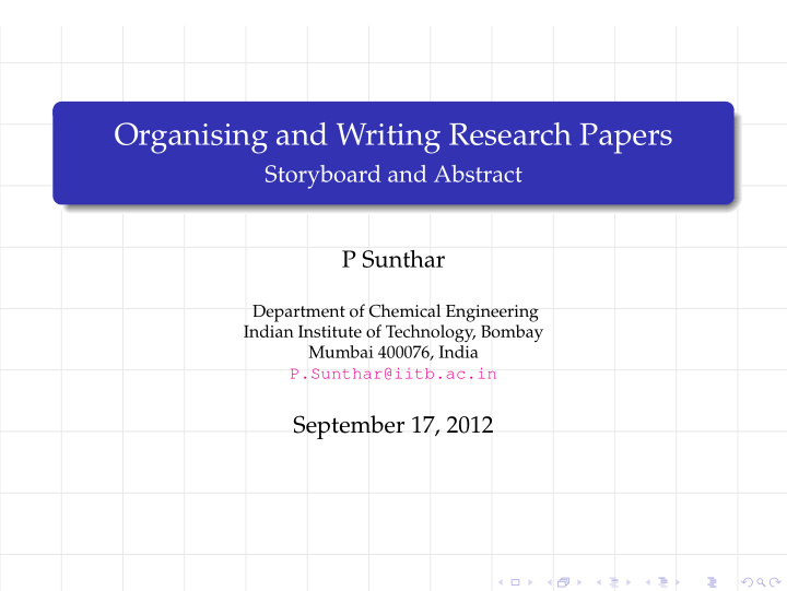 organising and writing research papers