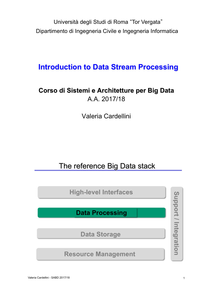 introduction to data stream processing