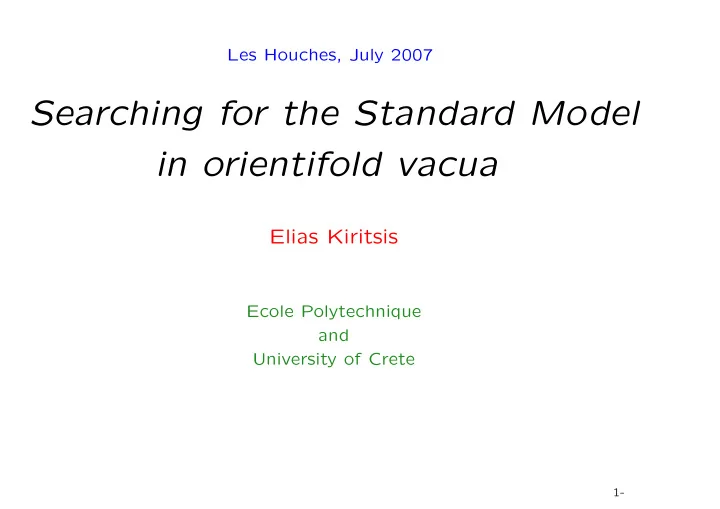 searching for the standard model in orientifold vacua