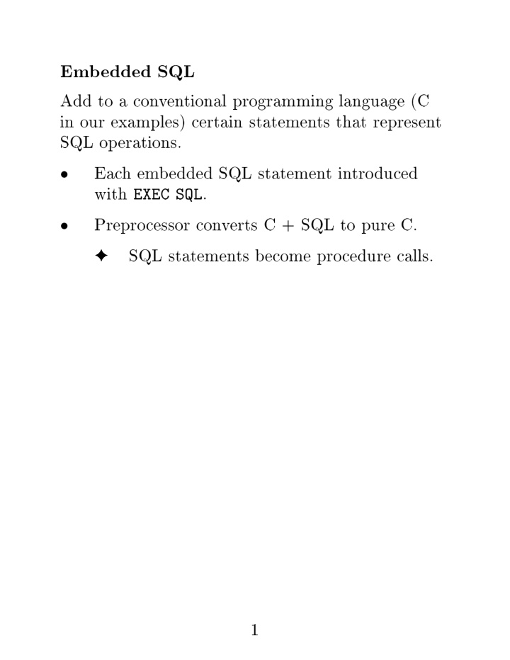 sql statemen ts b ecome pro cedure calls 1 shared v