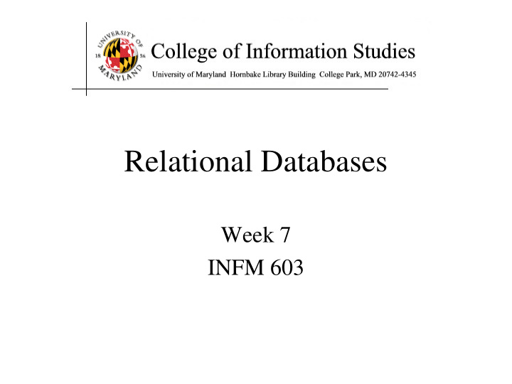 relational databases