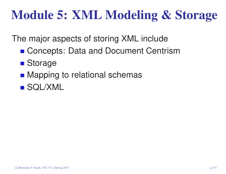 module 5 xml modeling storage