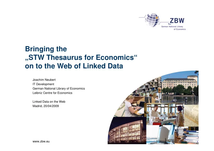 bringing the stw thesaurus for economics on to the web of
