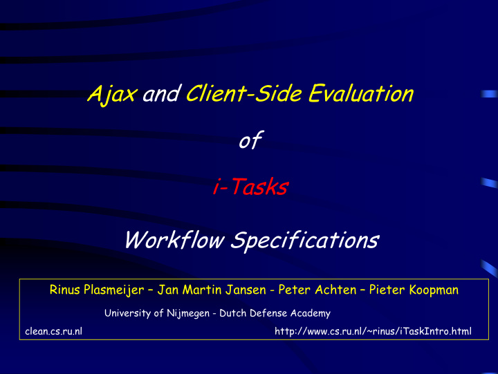 ajax and client side evaluation of i tasks workflow