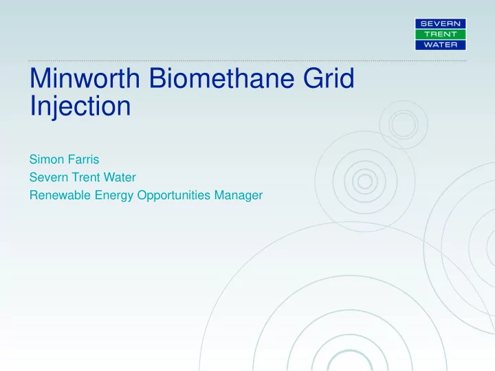 minworth biomethane grid