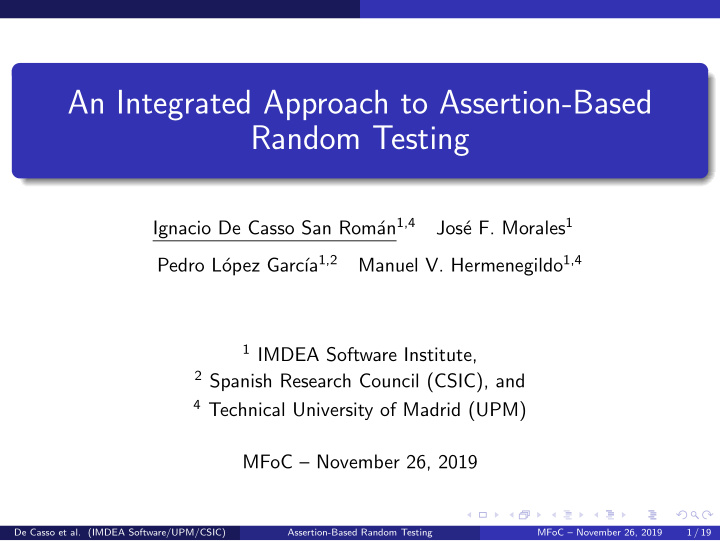 an integrated approach to assertion based random testing