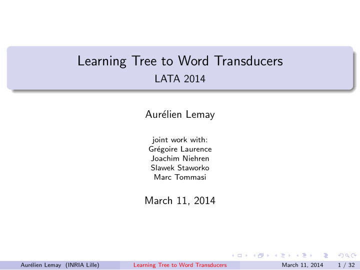 learning tree to word transducers