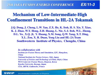 Mechanism of Low-Intermediate-High Confinement Transitions in HL-2A Tokamak  J.Q. Dong, J. Cheng,