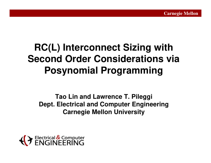 rc l interconnect sizing with second order considerations