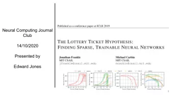 Neural Computing Journal  Club  14/10/2020  Presented by  Edward Jones  1  Overview of the Review