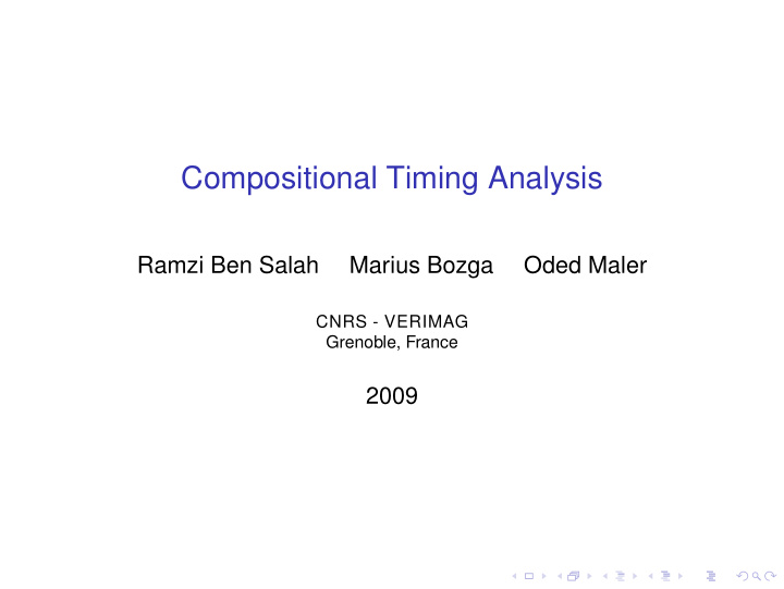 compositional timing analysis