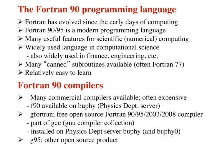 the fortran 90 programming language