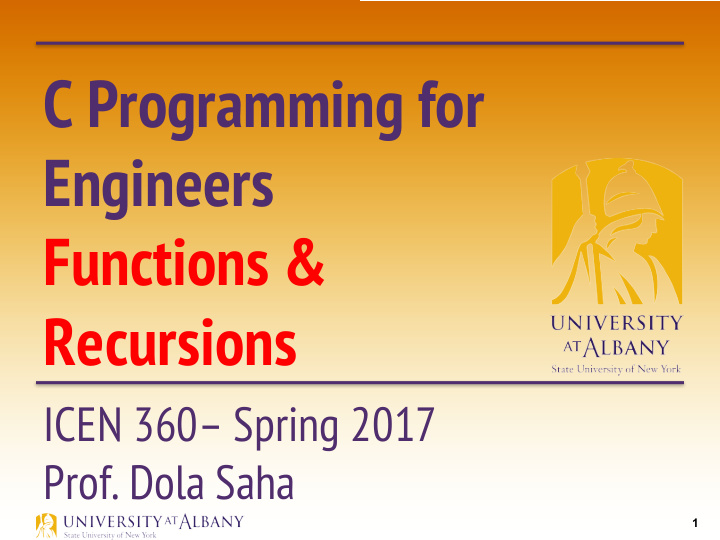 c programming for engineers functions recursions