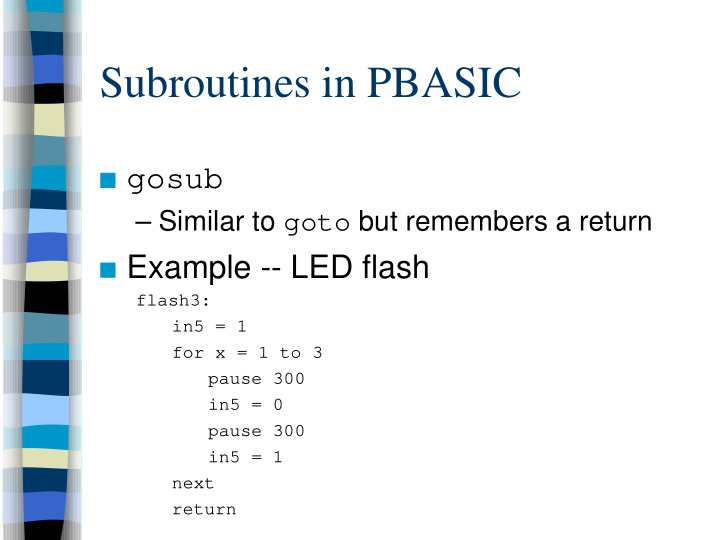 subroutines in pbasic