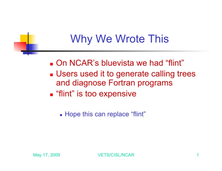 why we wrote this