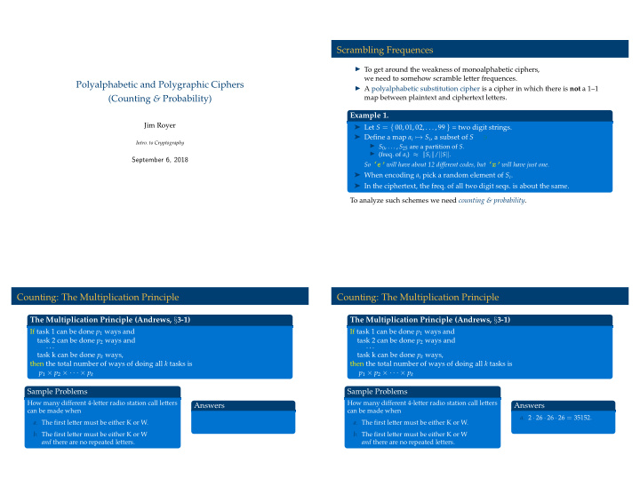 scrambling frequences