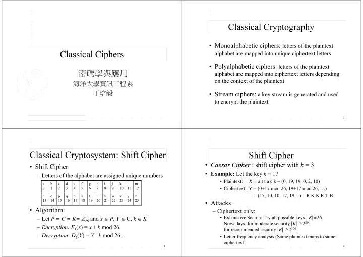 classical cryptography