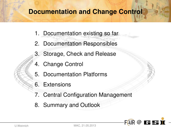 documentation and change control