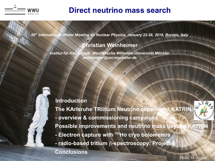direct neutrino mass search