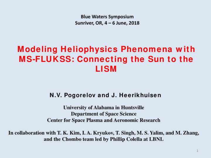 modeling heliophysics phenomena w ith ms flukss