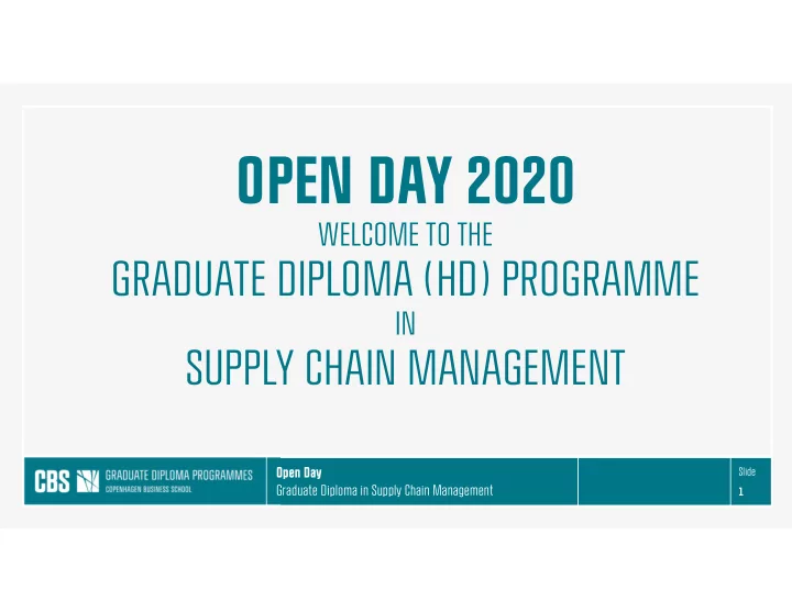 open day 2020