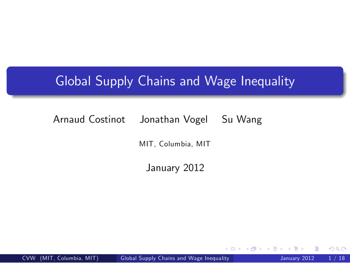 global supply chains and wage inequality