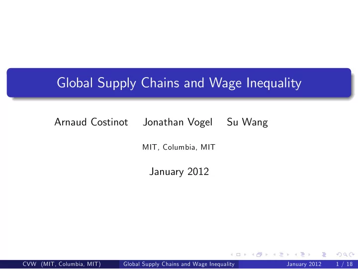 global supply chains and wage inequality