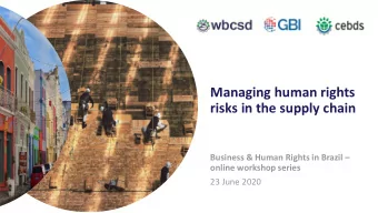 Managing human rights  risks in the supply chain  Business &amp; Human Rights in Brazil   online