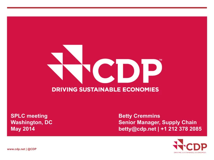 splc meeting betty cremmins washington dc senior manager
