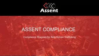 ASSENT COMPLIANCE  Compliance Program for Anti-Human Trafficking