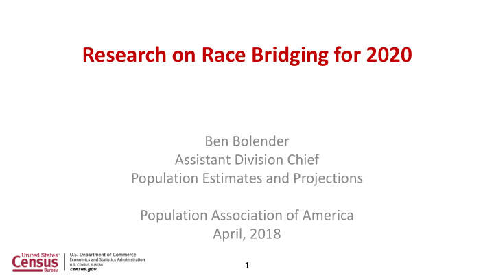 research on race bridging for 2020