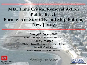 MEC Time Critical Removal Action  MEC Time Critical Removal Action  Public Beach  Public Beach