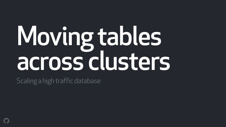 moving tables across clusters