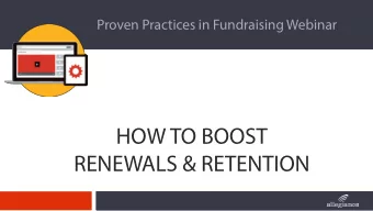 HOW TO BOOST  RENEWALS &amp; RETENTION  Presented by:  Virginia Dambach  Dambach &amp; more