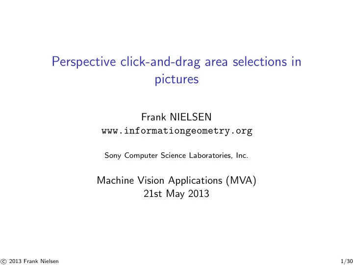 perspective click and drag area selections in pictures