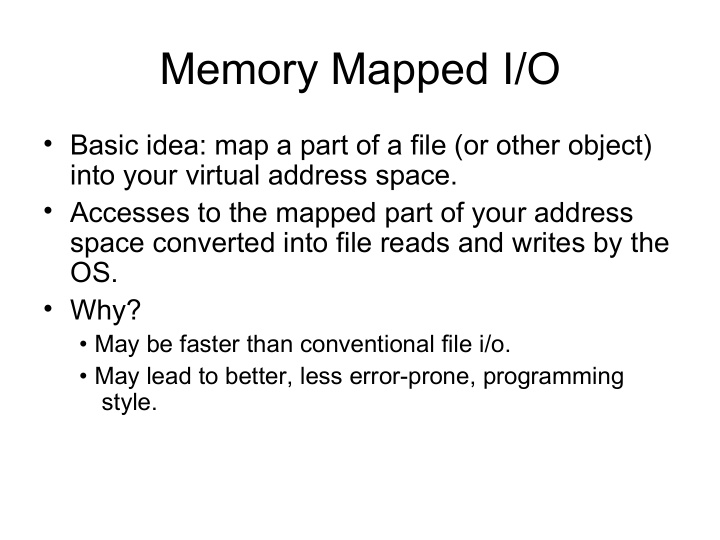 memory mapped i o