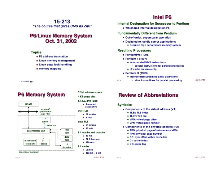 intel p6 intel p6 15 213