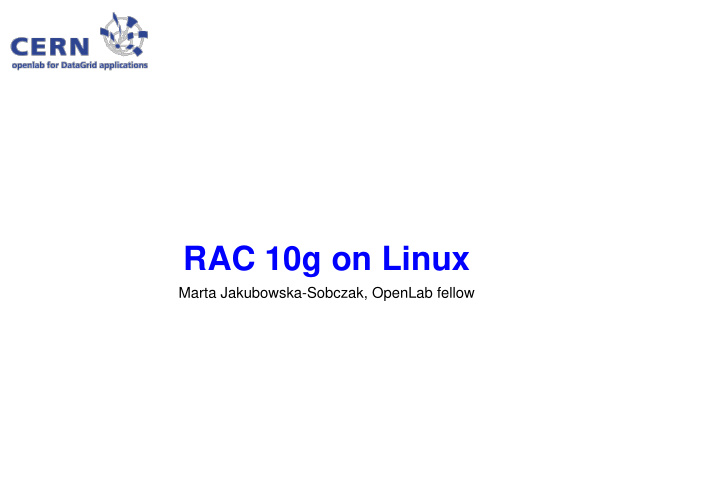 rac 10g on linux