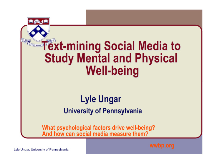 text mining social media to study mental and physical