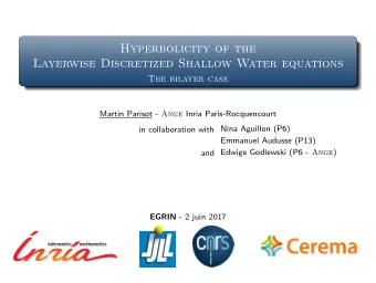 Hyperbolicity of the  Layerwise Discretized Shallow Water equations  The bilayer case Martin