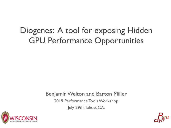 diogenes a tool for exposing hidden gpu performance